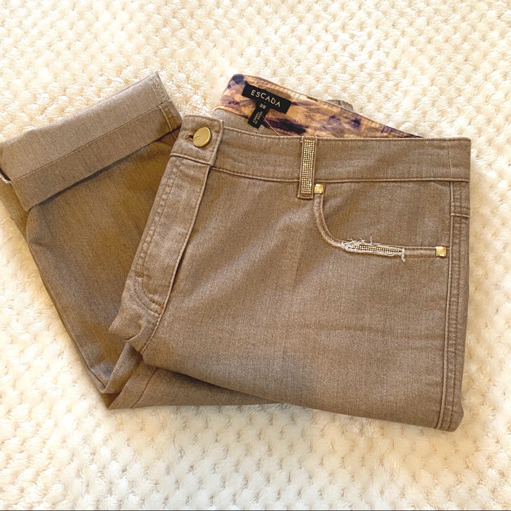 Escada Embellished Rhinestone Jeans